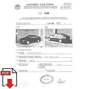 1983 Alfa Romeo Alfetta GTV - 6 - 2.5 FIA homologation form PDF download